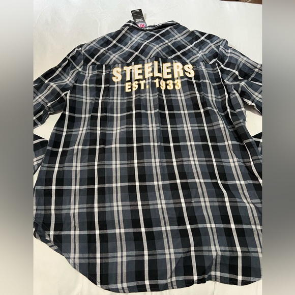 NFL Steelers Woman’s Plaid Shirt NWT - Picture 5 of 6